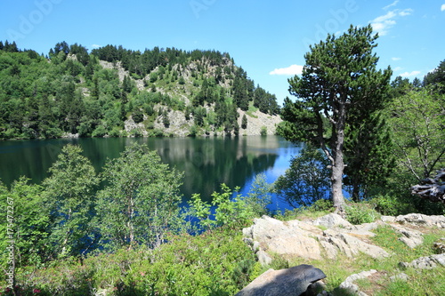 Pyrenean lake of Balbonne in Ariege. Occitanie in South of France photo