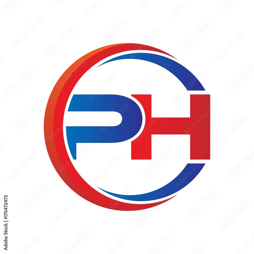 ph logo vector modern initial swoosh circle blue and red ph logo vector modern initial swoosh circle blue and red