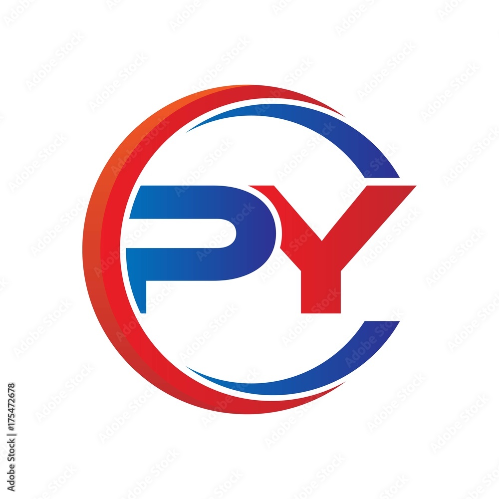py logo vector modern initial swoosh circle blue and red py logo vector modern initial swoosh circle blue and red
