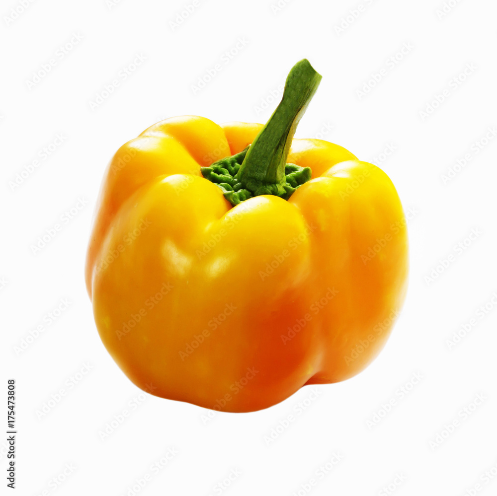 Orange pepper on white background Orange pepper on white background