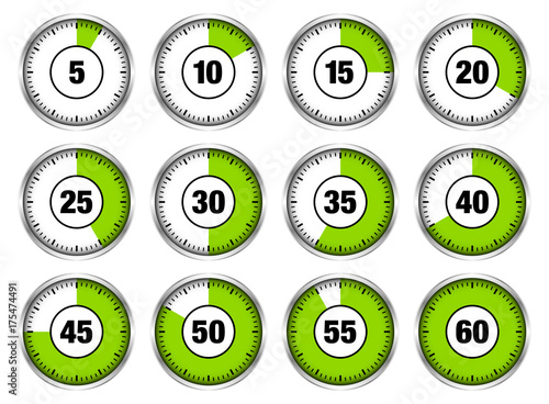Stopwatches Numbers Green Time