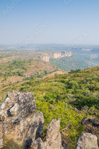 Bild auf Leinwand Landscape shot of beautiful Doucki Canyon in the Fouta Djalon highlands during H