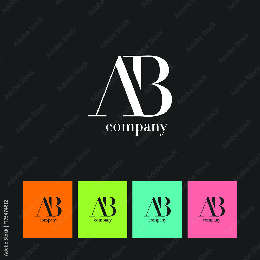 Letters A & B Logo with Business Card Template Vector. Letters A & B Logo with Business Card Template Vector.