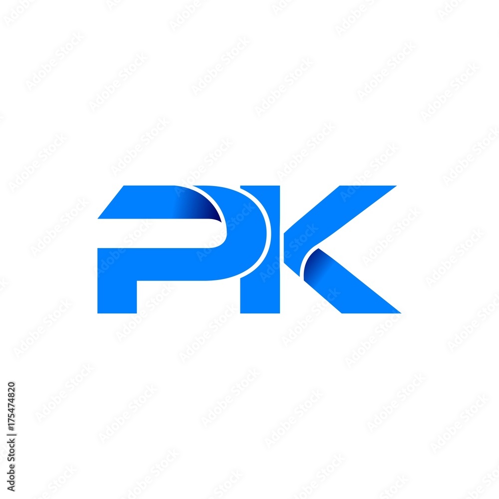 pk logo initial logo vector modern blue fold style pk logo initial logo vector modern blue fold style