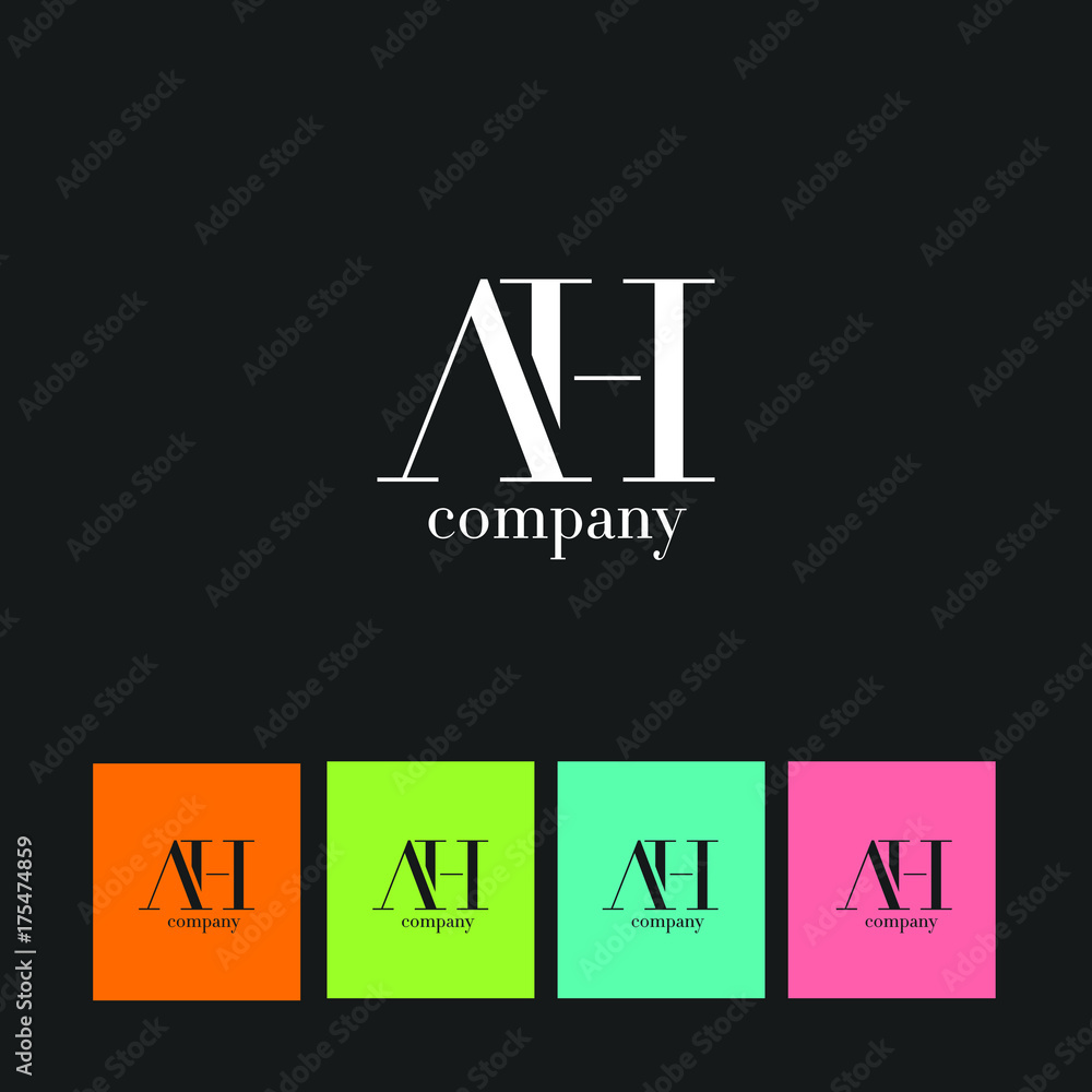 Letters A & H Logo with Business Card Template Vector. Letters A & H Logo with Business Card Template Vector.