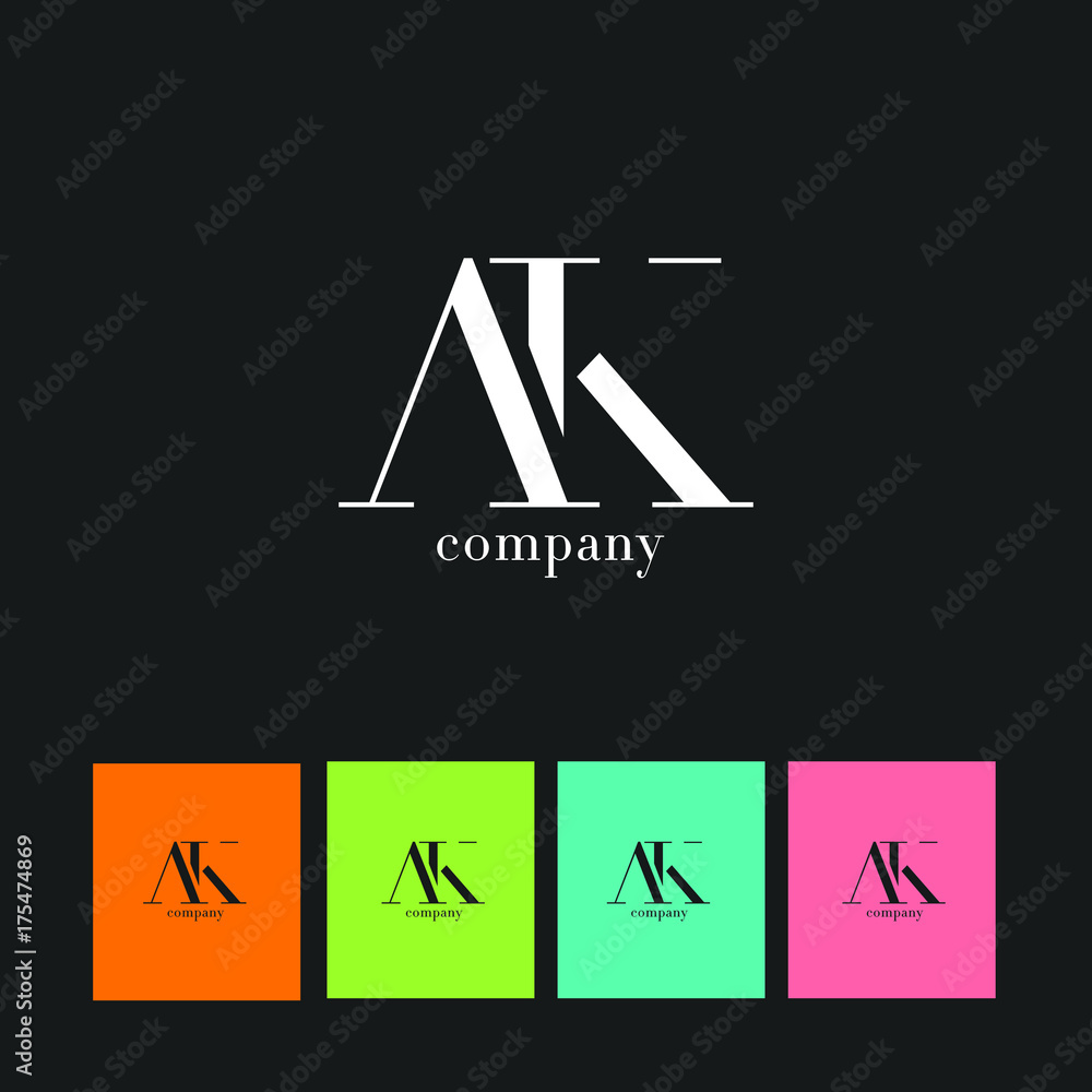 Letters A & K Logo with Business Card Template Vector. Letters A & K Logo with Business Card Template Vector.