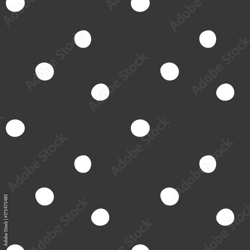 Black and white wrapping paper. Vector seamless geometric pattern with dots.