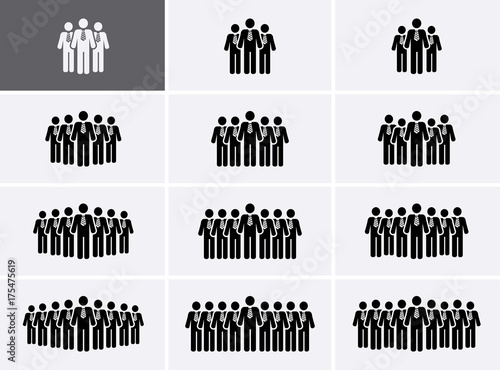 People Group Icons set. Crowd Icons.