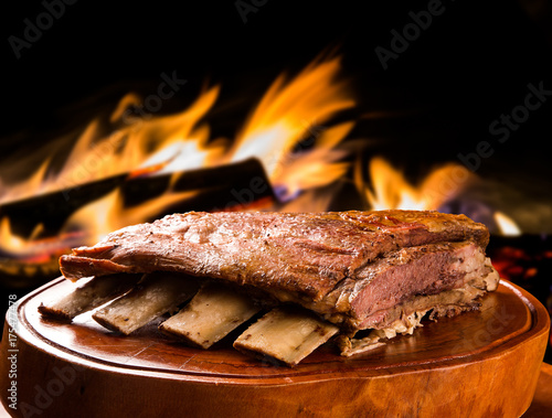 Barbecue ribs, traditional Brazilian barbecue.