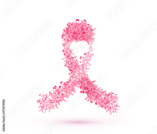 Vector illustration of breast cancer ribbon