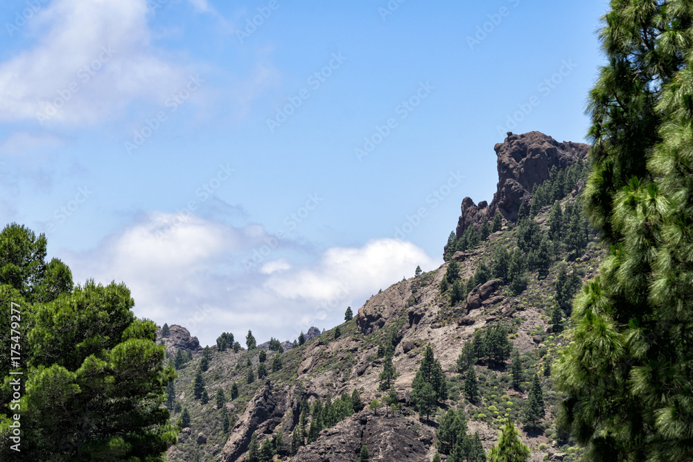 Breathtaking landscape with the most beautifull mountain peaks on grand canary, canary islands, spain.