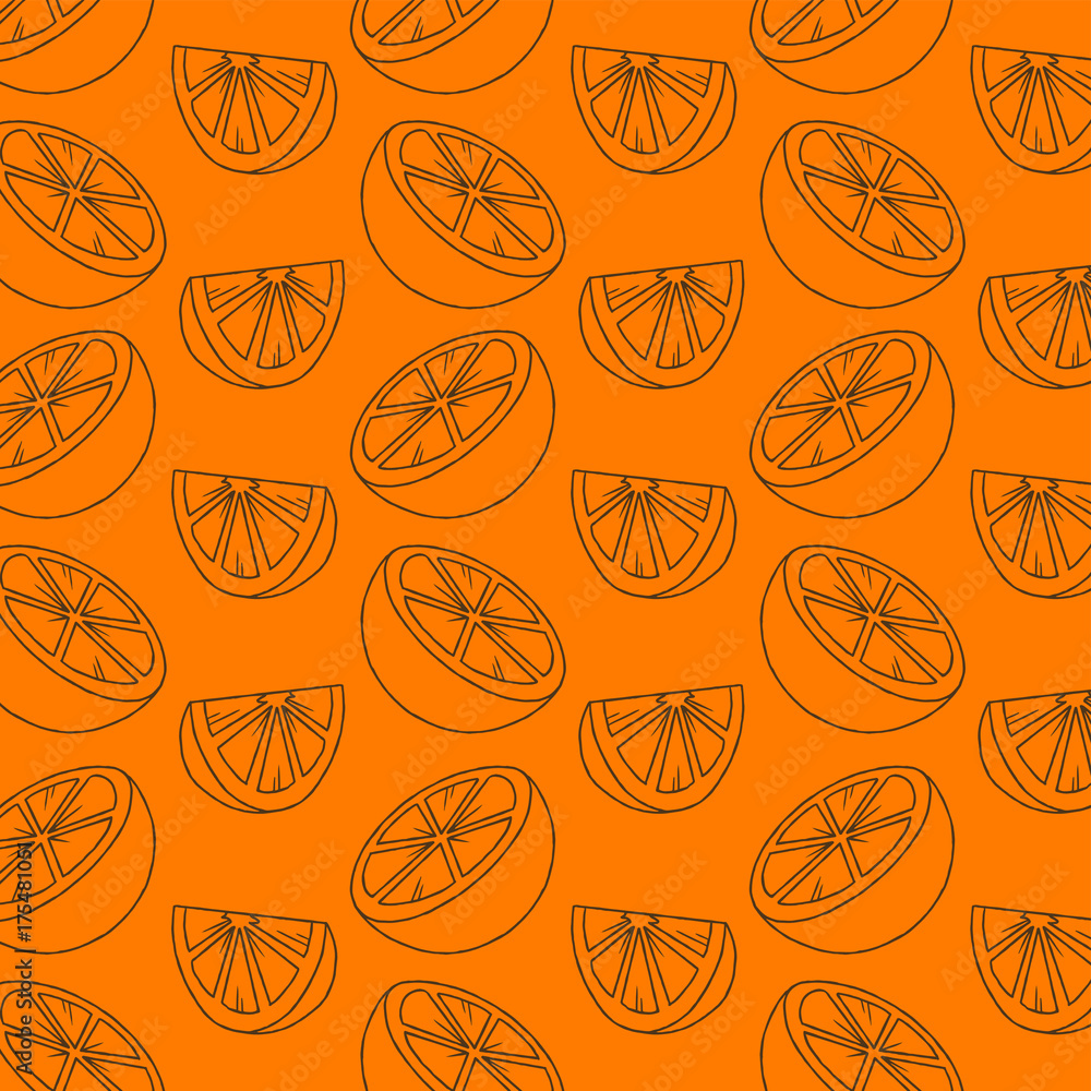 oranges hand-drawing vector pattern oranges hand-drawing vector pattern