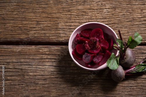 Beetroot slice in bowl