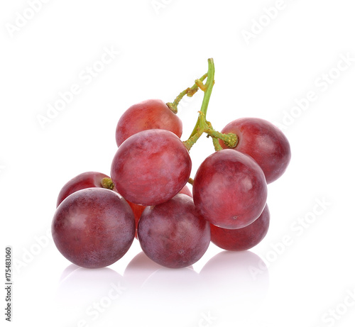 red grapes isolated on white background