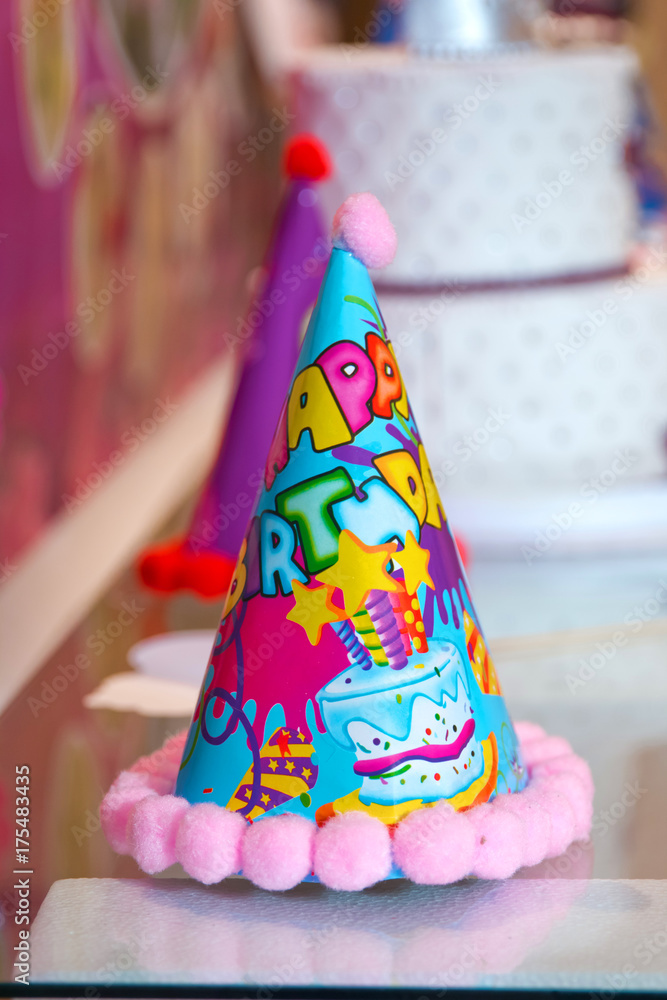 Blue and Colorful Party Hats for birthday