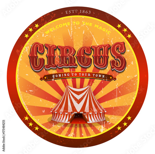 Circus Banner With Grunge Texture