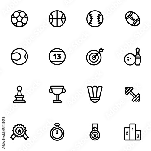 16 Fitness and Sport vector icons for web and mobile © goodware.std