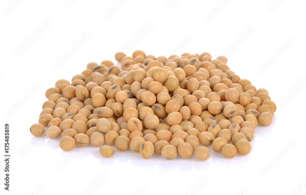 Soybeans isolated on the white backgrounds Soybeans isolated on the white backgrounds