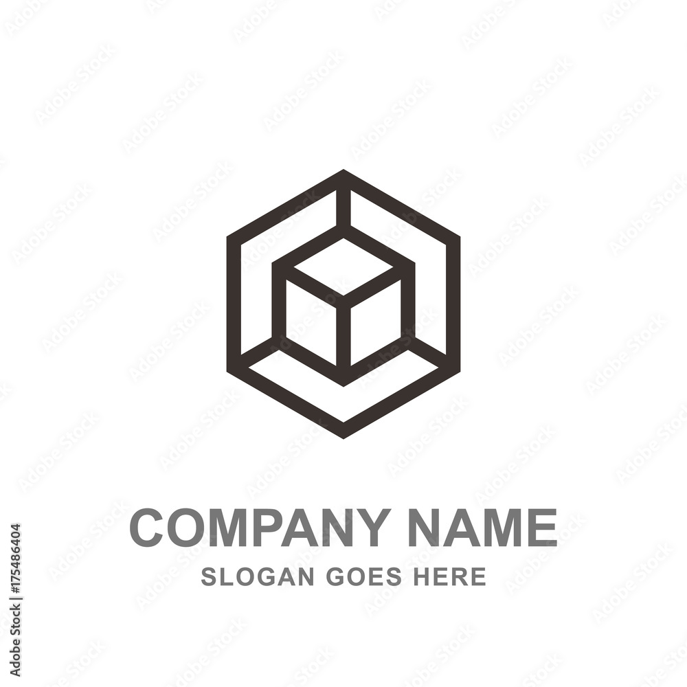 Abstract Geometric Cube Hexagon Architecture Real Estate Logo Vector Abstract Geometric Cube Hexagon Architecture Real Estate Logo Vector