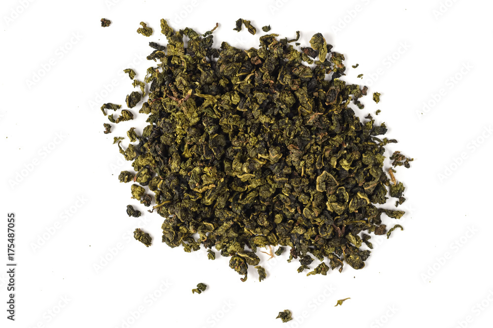 Dry black tea leaves isolated on white Dry black tea leaves isolated on white