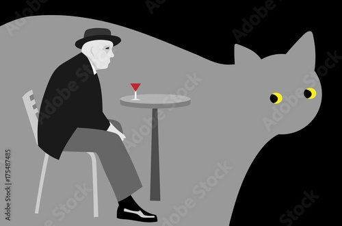 old man sitting with a glass of wine