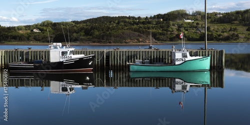 Fotografija Fishing trawlers moored at dock, Inverness Harbour, Mabou, Cape Breton Island, N