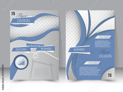 Flyer template. Business brochure. Editable A4 poster for design education presentation, website, magazine cover. Vector illustration.