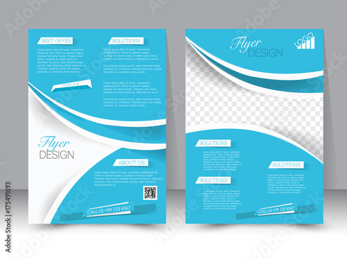 Flyer template. Business brochure. Editable A4 poster for design education presentation, website, magazine cover. Vector illustration.