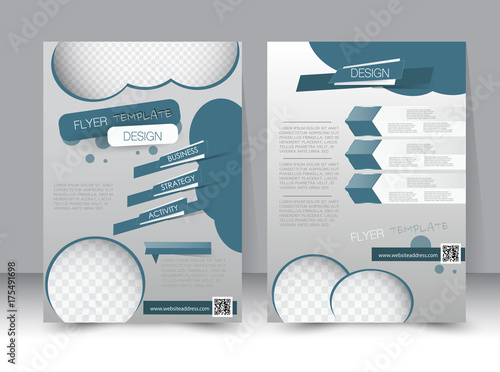 Flyer template. Business brochure. Editable A4 poster for design education presentation, website, magazine cover. Vector illustration.