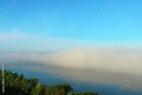 dense fog over the river