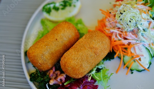 Shrimp croquette dish in Belgium