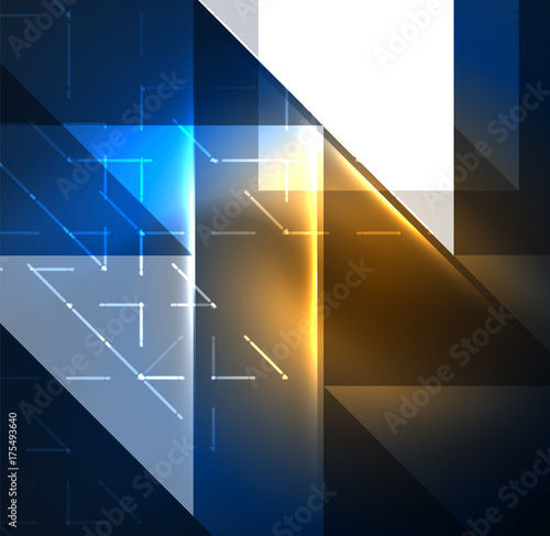 Cosmic electric background with shiny glowing plexus electricity impulses