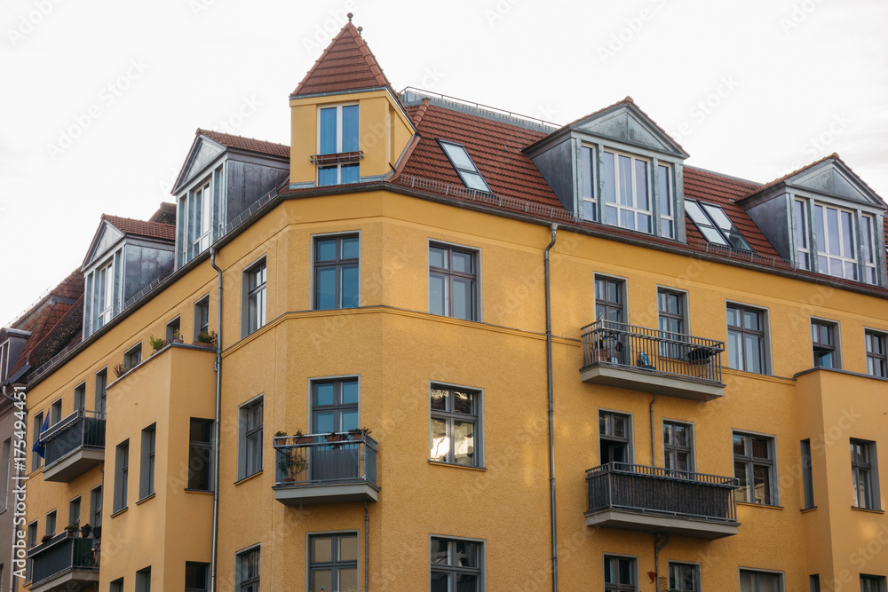 orange corner building in berlin