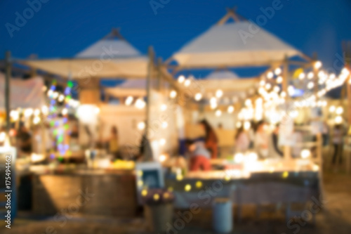 blurred photo night market and bokeh led.
