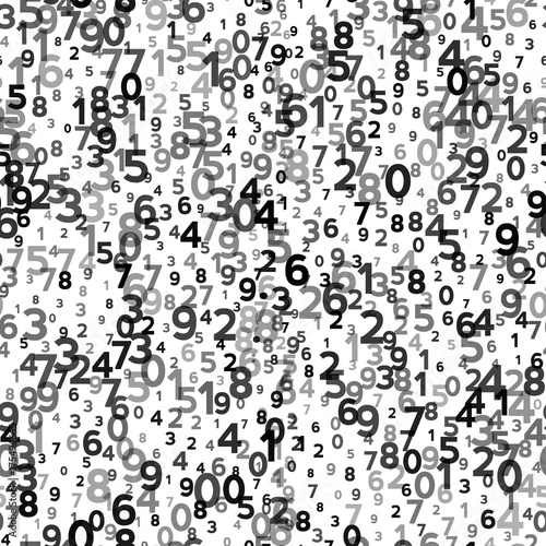 Abstract Seamless Background with Numbers.