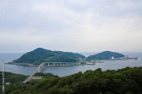 長崎県長崎市 香焼総合公園から見た伊王島大橋