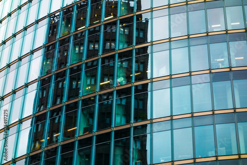 detailed view of office glass facade