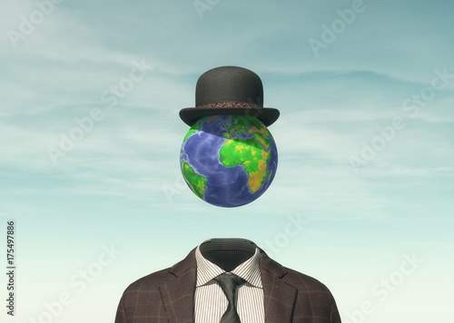 Business man with Earth globe