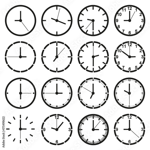 vector of o'clock icon set