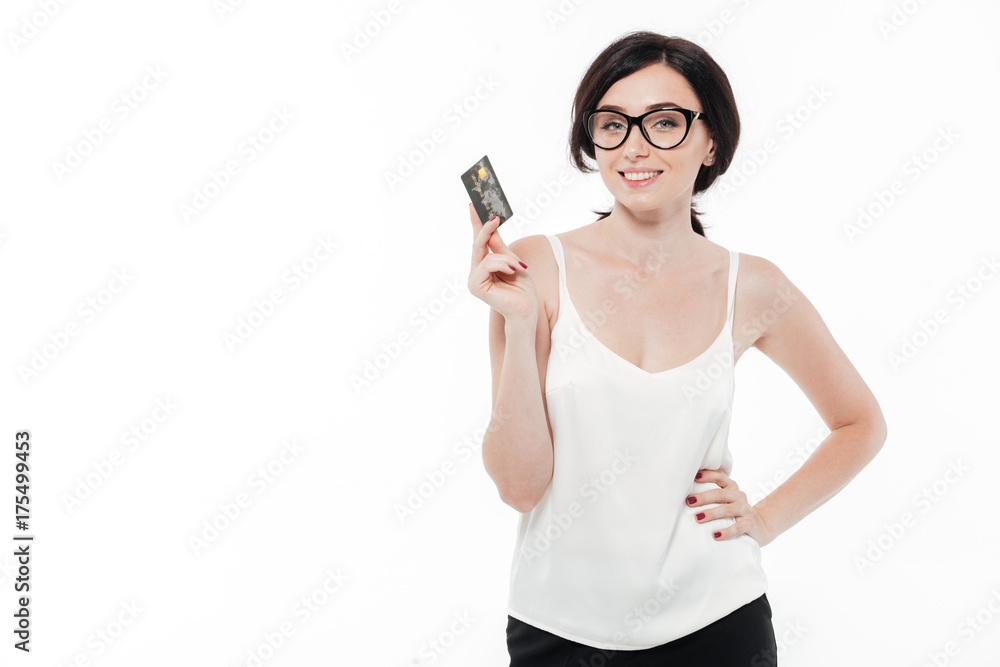 Portrait of a happy smiling woman in eyeglasses Portrait of a happy smiling woman in eyeglasses