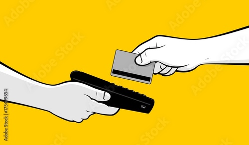 Customer paying with credit card
