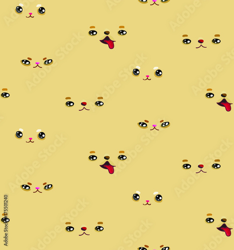 Cute muzzle seamless pattern