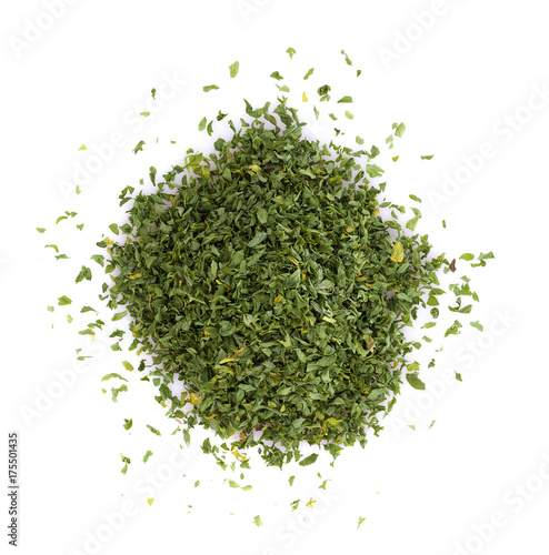 dried parsley isolated on white background