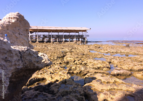 Photographie Restaurant sur pilotis , méditerranée à marée basse