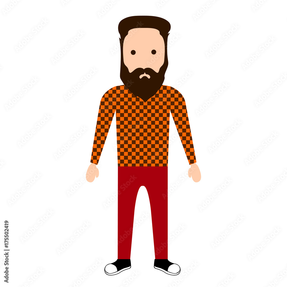 Isolated hipster character Isolated hipster character