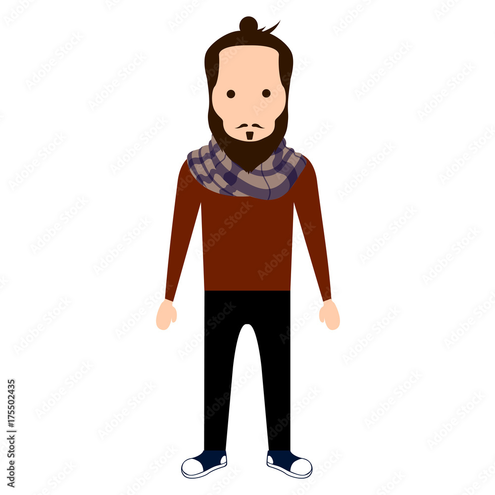 Isolated hipster character
