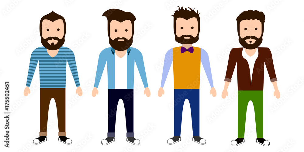 Set of hipster characters