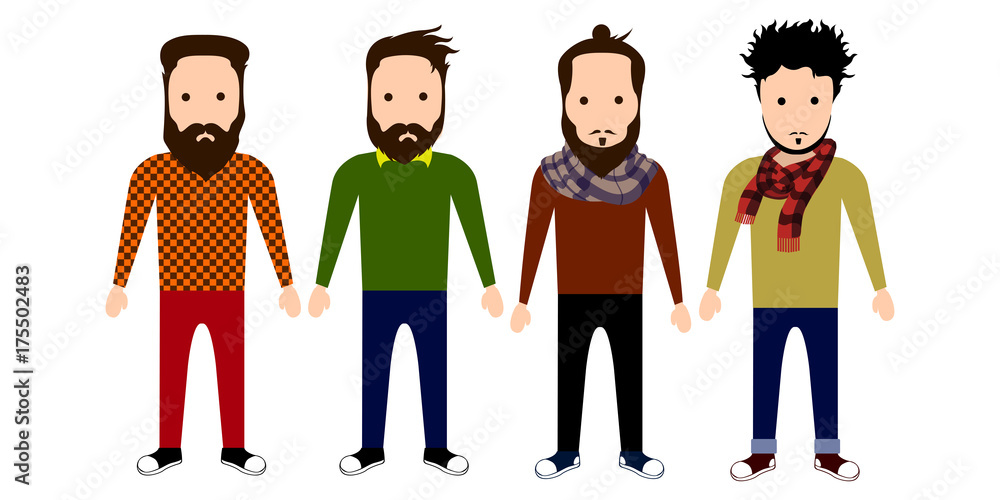 Set of hipster characters