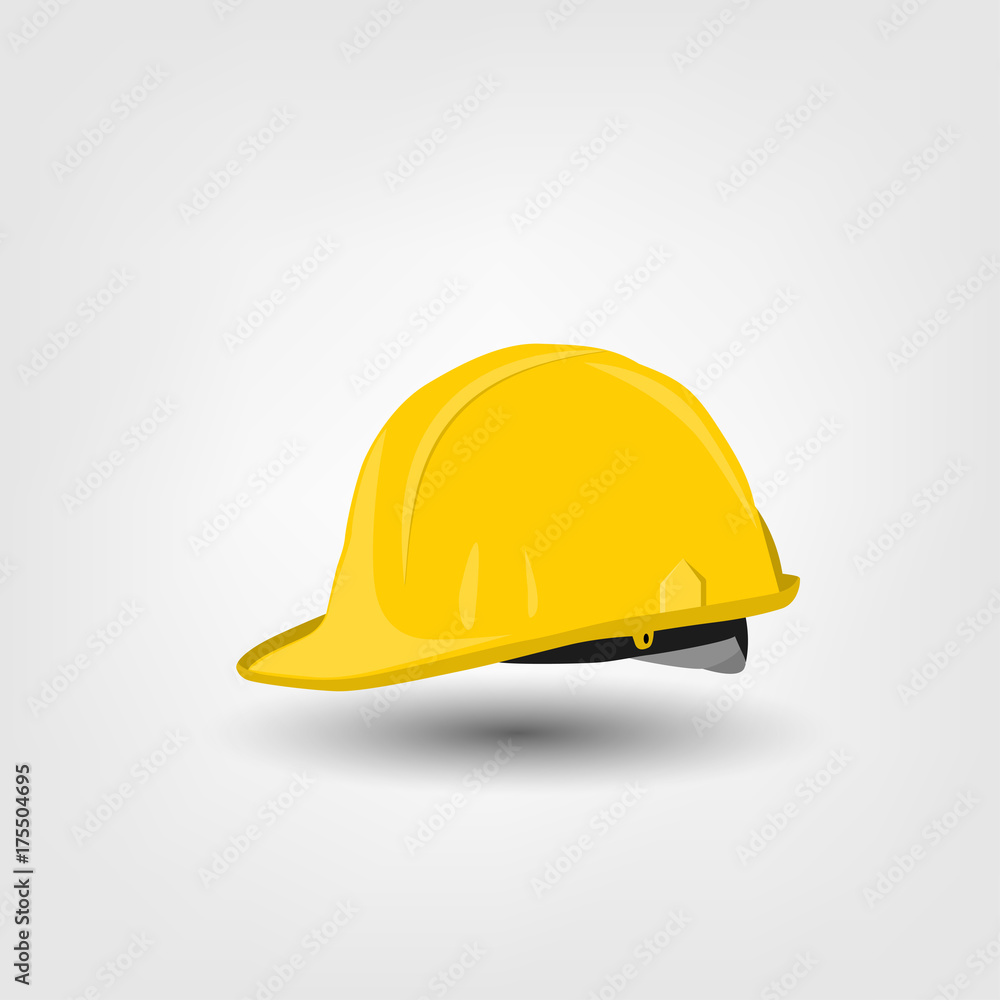 The yellow safety helmet for construction, vector Stock Illustration |  Adobe Stock