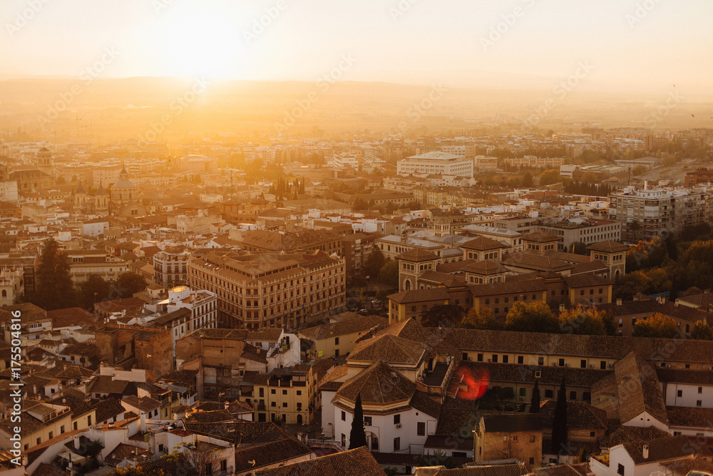 Granada view at the sunset